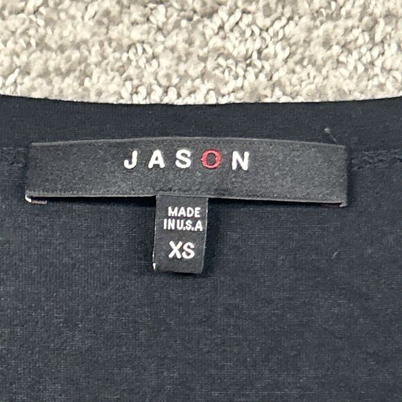 Jason Comfy USA Tunic Top Womens XS Stretch Black Lagenlook J104 USA - Picture 3 of 8